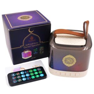 Mini Portable Quran Speaker Colorful LED Lights and Remote Control 16 Voices,18 Languages with Smart App - SQ-805