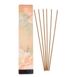 Elegant Cambodian Oud Incense Sticks 6pcs 3mm Gift Set with Built-In Holder – Premium Agarwood Fragrance in Artistic Box - A96-1