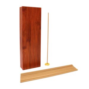 Premium Cambodian Oud Incense Sticks with Beautiful Holder – 12pcs 3mm Thicker Agarwood Sticks in Luxurious Gift Box for Meditation and Home Fragrance - A99-1